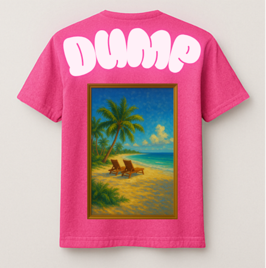 T-Shirt Mixte Fuchsia DUMP Collection "Étreinte D'azur"