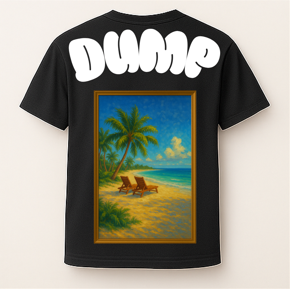 T-Shirt Mixte Noir DUMP Collection "Étreinte D'azur"