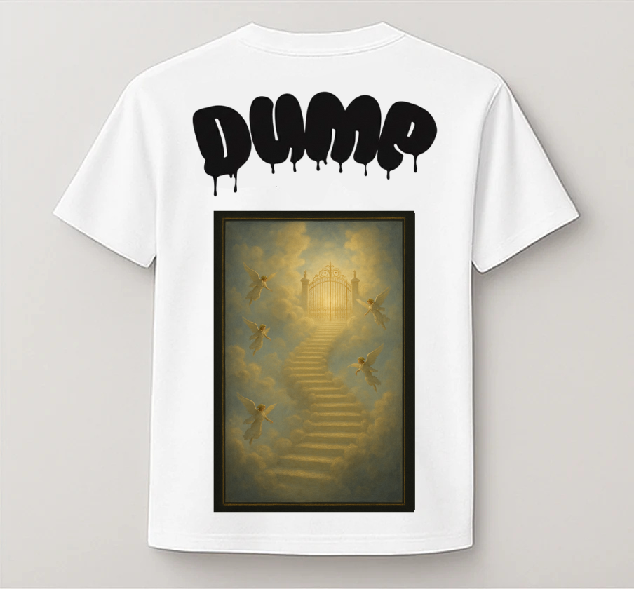T-Shirt Mixte Blanc DUMP Collection "Les Marches De L'Éther"