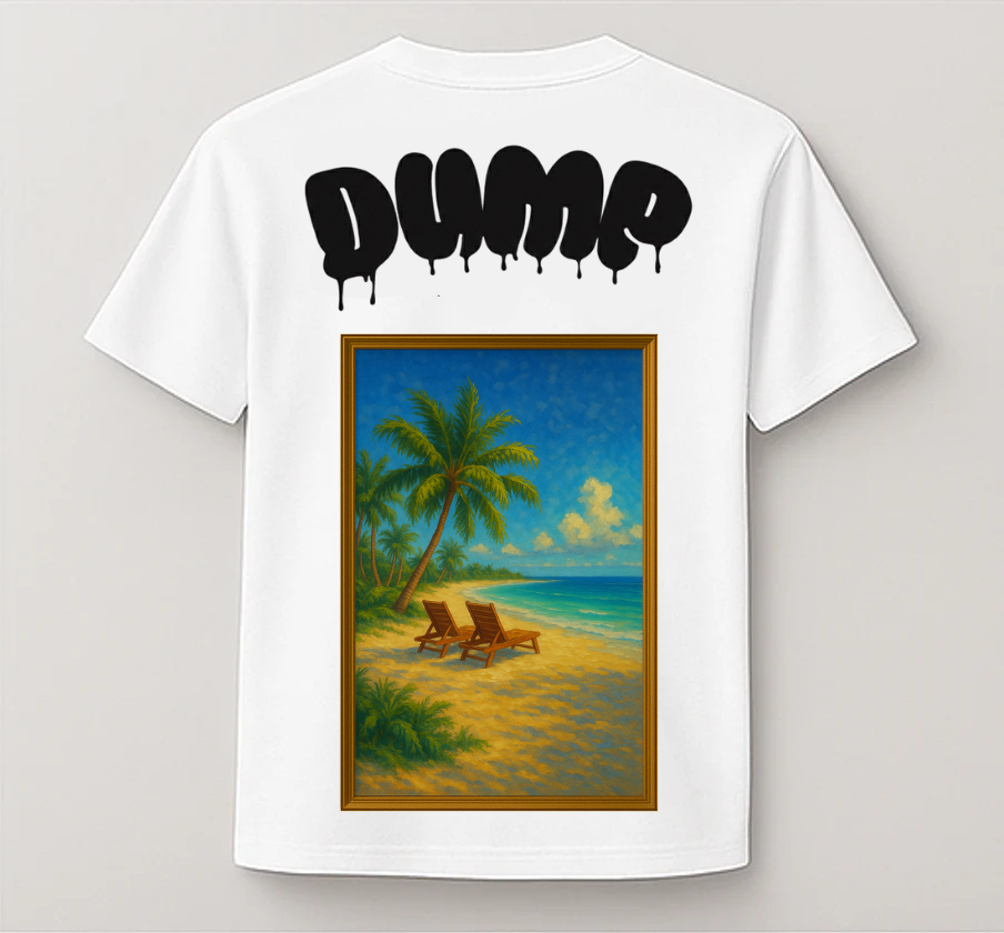 T-Shirt Mixte Blanc DUMP Collection "Étreinte D'azur"