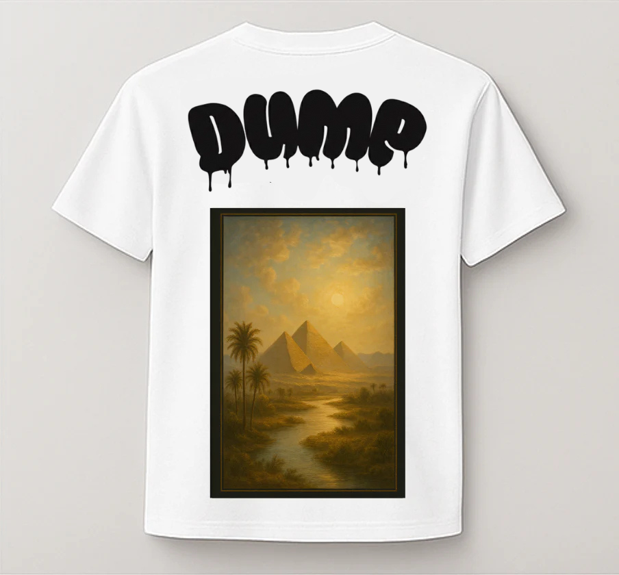 T-Shirt Mixte Blanc DUMP Collection "Écho D'or"
